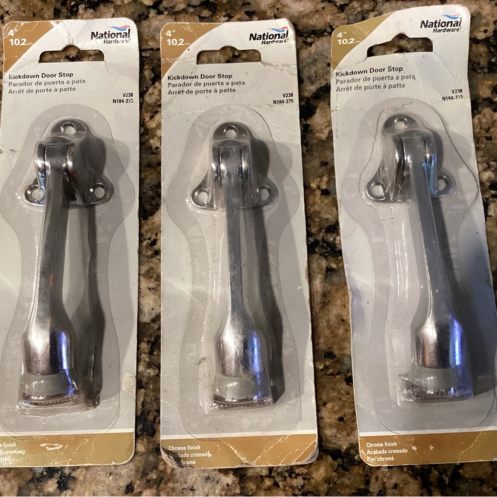 3 New National Hardware Kickdown Door Stops